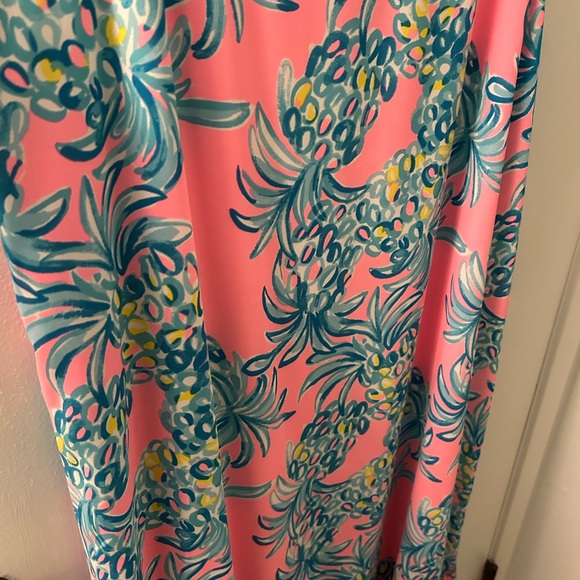 Lilly Pulitzer Winni Pelican Pink Pineapple Print Beat the Heat Midi Dress - Picture 7 of 9